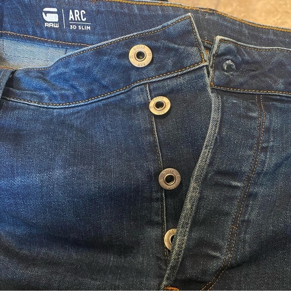 G-STAR RAW Men Blue Arc 3D Slim Buttoned Fly Jeans Size 34 - Picture 7 of 10